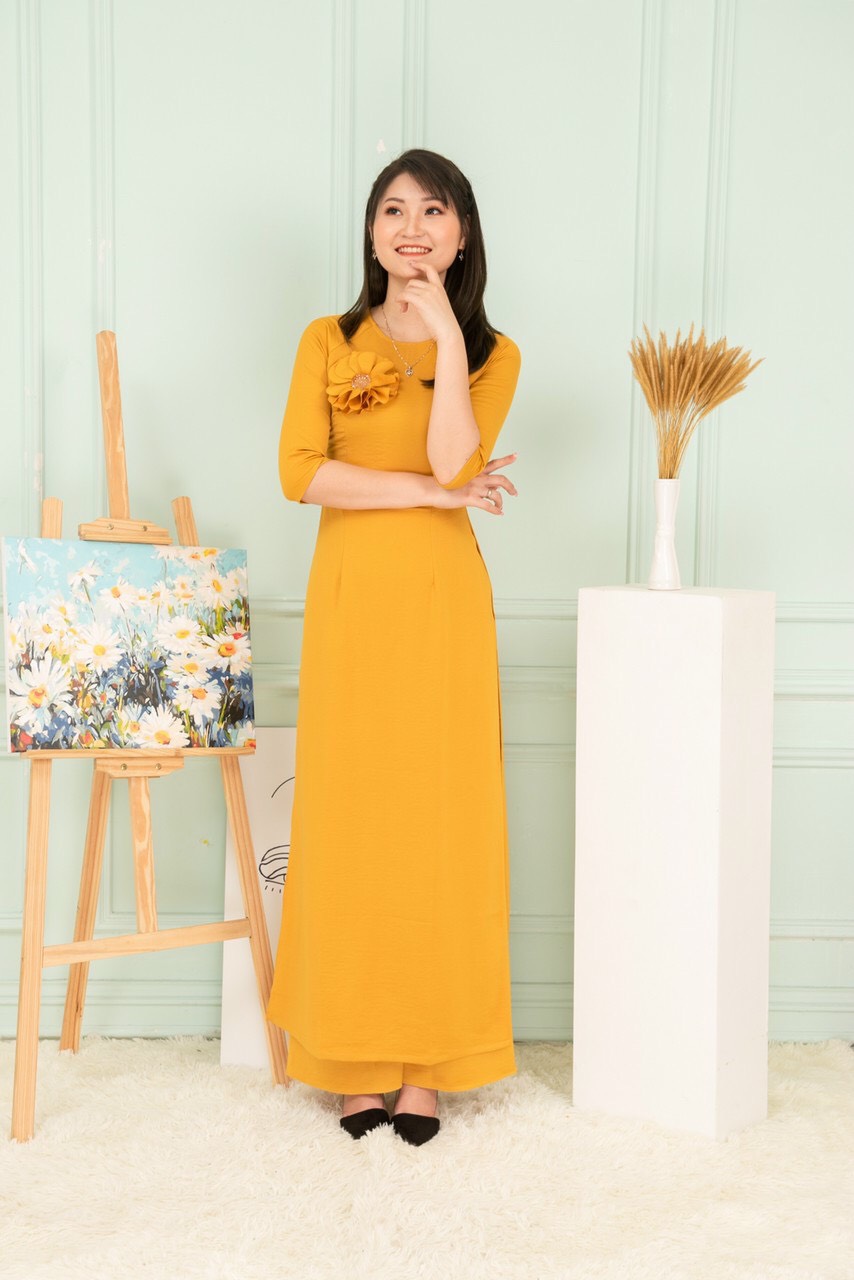 Set Áo Dài Lụa Tây Thi Kèm Hoa - AL39